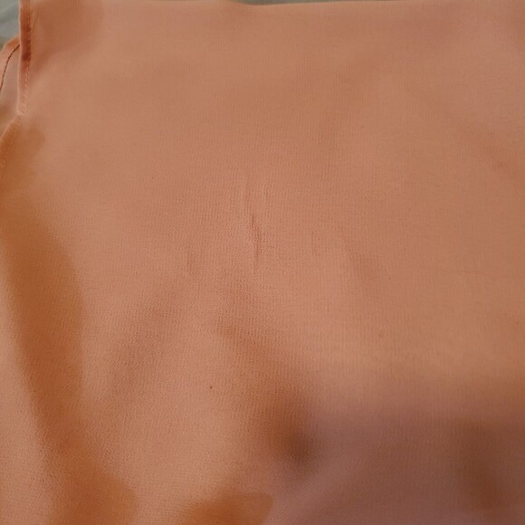 Women's Pink Semi Sheer Boho Blouse Size M Long Flounce Flowy Sleeve V-Neck - Picture 9 of 9